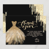 Elégant Gold Drives Chic Robe Carte de remerciemen (Devant / Derrière)