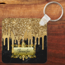 Elegant Gold Driving Personalized Script gift Sleutelhanger