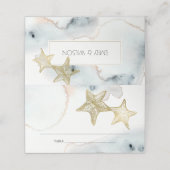 ELEGANT GOLD DUSKY BLUE BEACHY STARFISH WEDDING (Buitenkant ongevouwen)