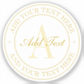 Elegant Gold Editable Text Transparant Sticker (Voorkant)