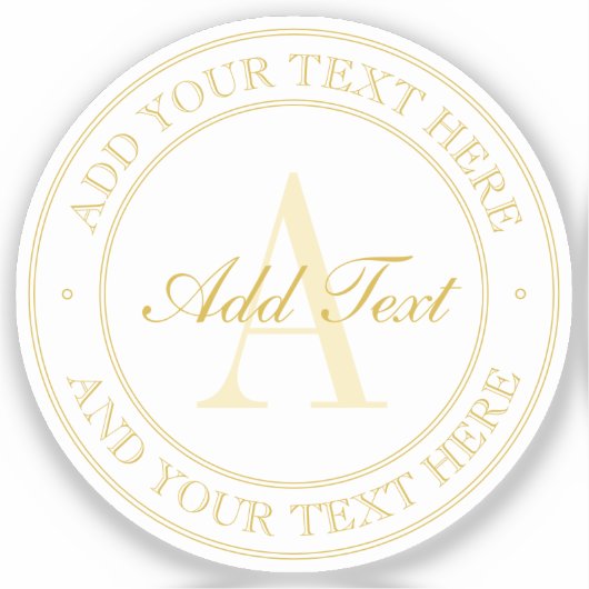 Elegant Gold Editable Text Transparant Sticker (Voorkant)