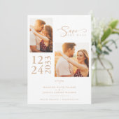 Elegant Gold Effect 2 Foto's verfijnd huwelijk (Staand voorkant)