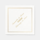 Elegant gold effect Bride en Groom bruiloft servet (Voorkant)