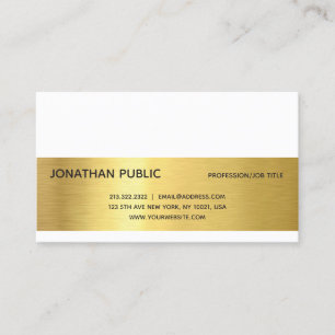 Elegant Gold Effect Modern Professional Plain Luxe Visitekaartje