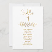 Elegant Gold effect Tabel Nummer 1 Zitkuur Kaart (Voorkant)
