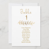 Elegant Gold effect Tabel Nummer 1 Zitkuur Kaart (Achterkant)