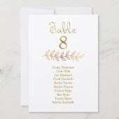 Elegant Gold effect Tabel Nummer 8 Zitkuur Kaart (Voorkant)
