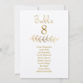 Elegant Gold effect Tabel Nummer 8 Zitkuur Kaart (Achterkant)