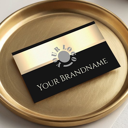 Elegant Gold Effect Zwart Custom Logo Professional Visitekaartje