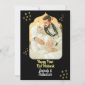 Elegant Gold Eid Photo carte de voeux (Devant)