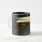 Elegant Gold Elephant, penseelstreek, lederen uite Tweekleurige Koffiemok (Voorkant links)