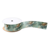 Elegant Gold & Emerald Poppy Wedding  Satin Ribbon Lint (Spoel)