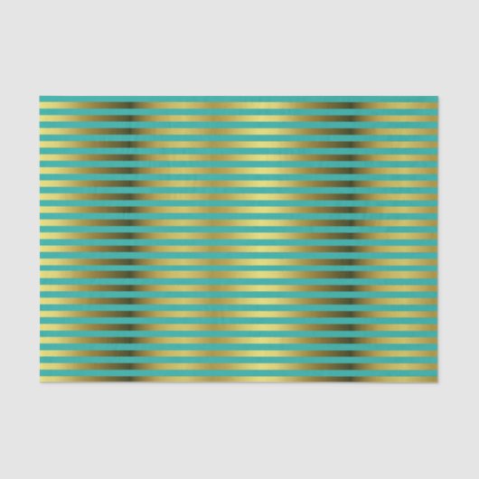 Elegant Gold en Aqua Striped Tissue Paper Tissuepapier (Voorkant)