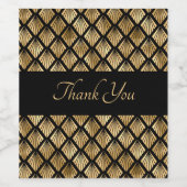 Elegant Gold en Black Art Deco Geometrische ventil Wijn Etiket (Enkel label)