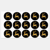 Elegant Gold en Black Glitter Rudolph Classic Labels (Vel)