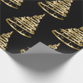 Elegant Gold en Black Ribbon-kerstmis Cadeaupapier (Hoek)