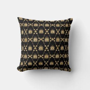 Elegant Gold en Black Roos Deco Sierkussen