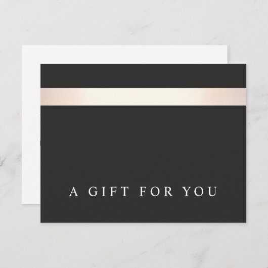 Elegant Gold- en Black Striped Cadeaucertificaat (Voorkant / Achterkant)