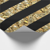 Elegant Gold en Black Striped Cadeaupapier (Hoek)