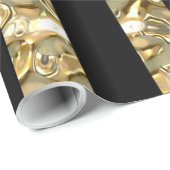 Elegant Gold en Black Striped Cadeaupapier (Rol Hoek)
