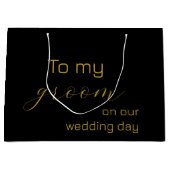 Elegant Gold en Black Wedding Groom Specialized Groot Cadeauzakje (Voorkant)