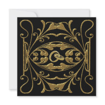 Elegant Gold en Black Wedding Invitation