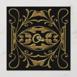 Elegant Gold en Black Wedding Invitation Kaart