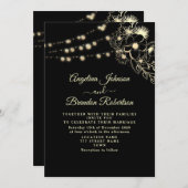 Elegant Gold en Black Wedding Kaart (Voorkant / Achterkant)