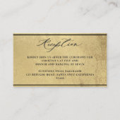 Elegant Gold en Black Wedding Reception Informatiekaartje (Voorkant)