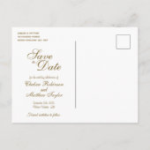 Elegant Gold en Blue Lace Save the Date Briefkaart (Achterkant)