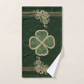 Elegant Gold en Green Clover Brooch Bad Handdoek (Handdoek)