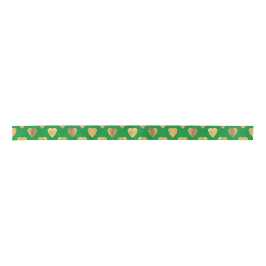 Elegant Gold en Green Love Heart Pattern Lint (Voorkant)