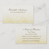 Elegant Gold en Ivory Paisley Damask Pattern Visitekaartje (Voorkant / Achterkant)