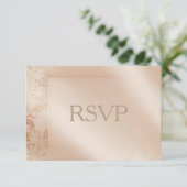 Elegant Gold en Ivory Wedding Invitation RSVP (Staand voorkant)