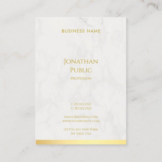 Elegant Gold en marble Handwrite Name Sjabloon Visitekaartje (Achterkant)