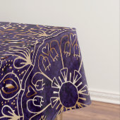 Elegant Gold en Paarse Floral Mandala Pattern Tafelkleed (Voorbeeld)