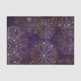 Elegant Gold en Paarse Floral Mandala Pattern Tissuepapier