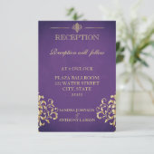 Elegant Gold en Paarse weddenschappen Kaart (Staand voorkant)