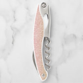 Elegant Gold en Roos Gold Glitter Sparkles Afbeeld Kurkentrekker (Achterkant)