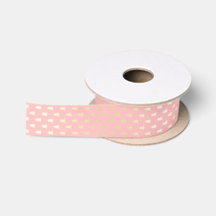 Elegant Gold en roze kerstboompatroon Lint