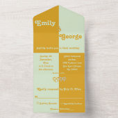 Elegant Gold en Silver Chic Modern Classy Wedding All In One Uitnodiging (Binnen)