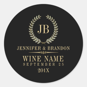 Elegant Gold en Silver Laurel Wreath Ronde Sticker