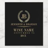 Elegant Gold en Silver Laurel Wreath Wijn Etiket (Enkel label)
