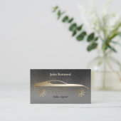 Elegant Gold en Smokey Grey Auto Visitekaartje (Staand voorkant)
