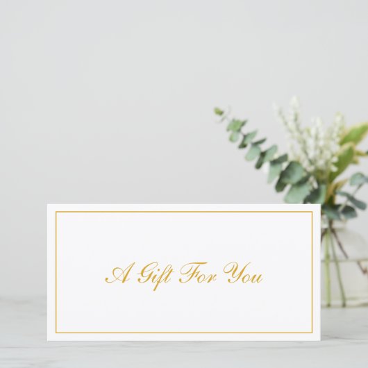Elegant Gold en White Business Cadeaubon (Staand voorkant)