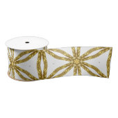 Elegant Gold en White Geometric Pattern Lint (Spoel)
