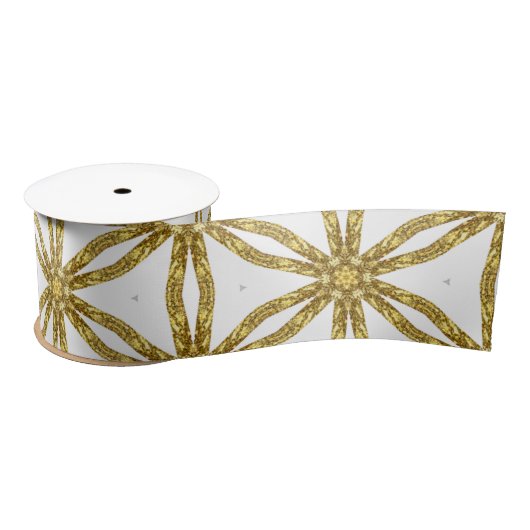 Elegant Gold en White Geometric Pattern Lint (Spoel)