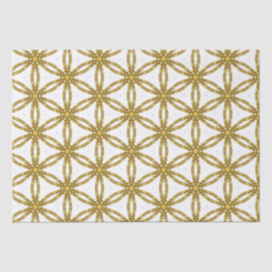 Elegant Gold en White Geometric Pattern Tissuepapier