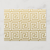 Elegant Gold en White Greek Key Pattern Briefkaart (Voorkant)