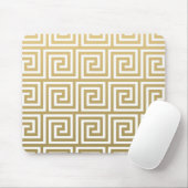 Elegant Gold en White Greek Key Pattern Muismat (Met muis)